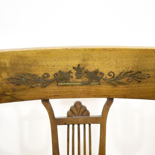 2000 - 2009 Empire Walnut Armchairs with Lyre Back, Set of 2 For Sale - Image 5 of 12