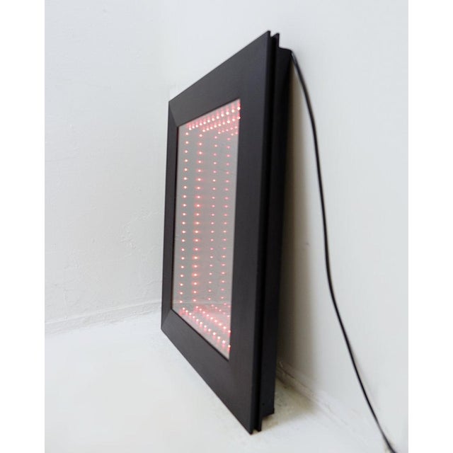 Infinity Mirror with Black Metal Frame, Italy, 2010s For Sale - Image 3 of 16