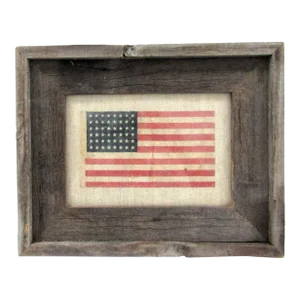 Framed Authentic Antique 1912 Us 48 Star Flag on Gauze Flag