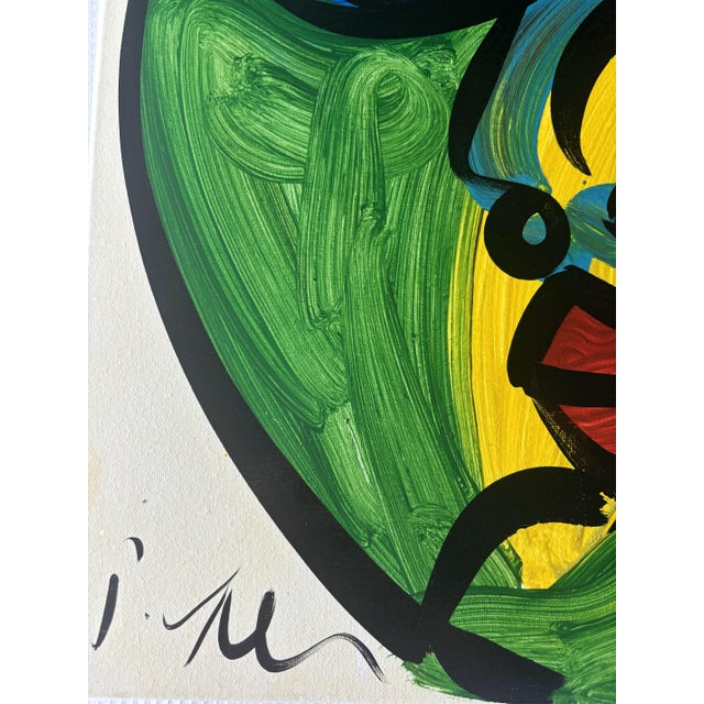 Contemporary Late 20th Century Original Peter Keil Abstract Portrait Acrylic Painting on Canvas For Sale - Image 3 of 5