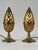 Set of two extremely rare and lovely mid-century modern perforated brass bedside table lamps. Designed and manufactured...