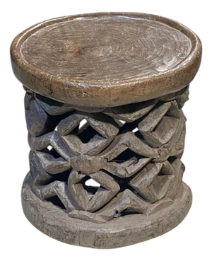 Vintage African Bamileke Wood Stool/Table 12.5" H