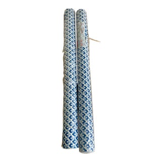 Vintage Modernist Blue Floral Vinyl Wallpaper - 2 Rolls For Sale