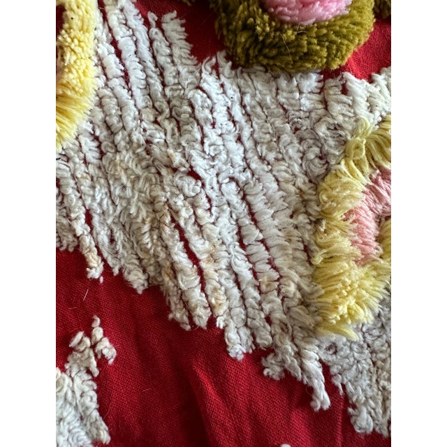 1950s Red Suzani Chenille Blanket For Sale In Nashville - Image 6 of 6