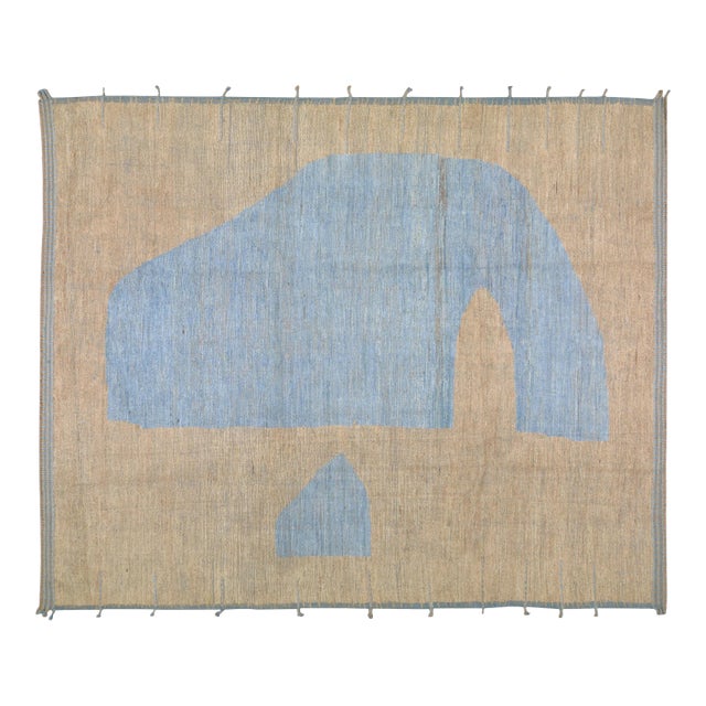 1990s Moroccan Azilal Hand Knotted Organic Wool Soft Texture Rug,9'5"X11'9" For Sale