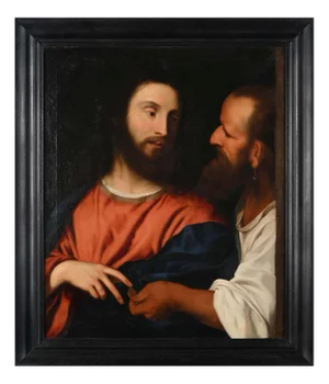 Venetian Tiziano School Artist, Christ of the Coin, 17th Century, Oil on Canvas