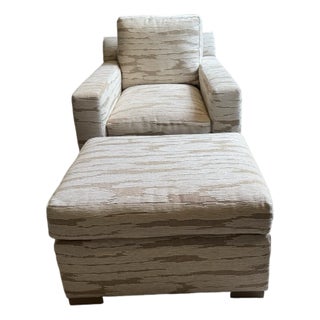 Cr Laine Custom Lounge Chair & Ottoman For Sale