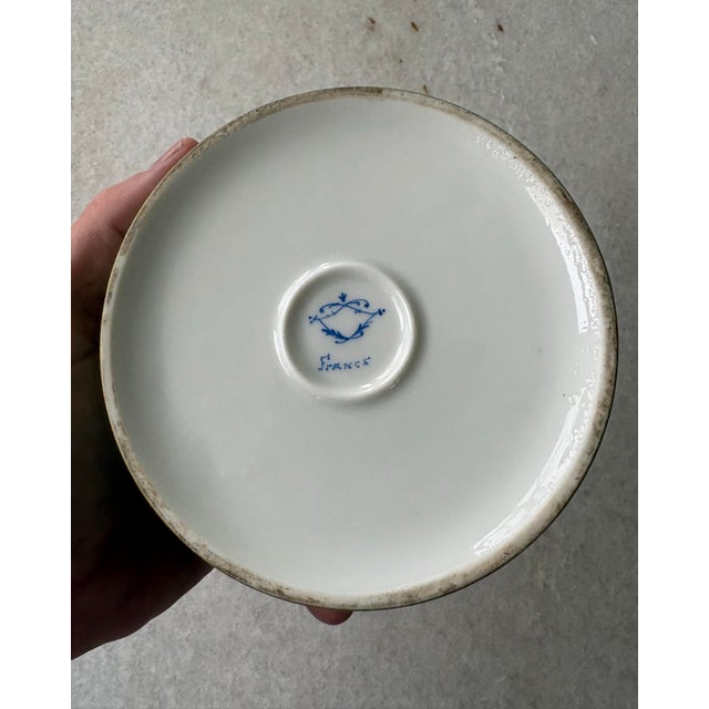 French Porcelain Hand Painted Trinket or Jewelry Box For Sale - Image 4 of 6