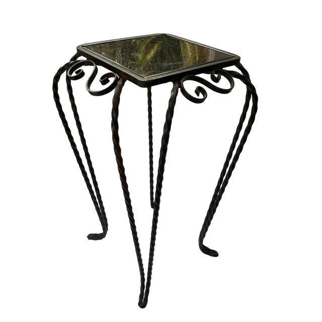 Black 1950s Hand Made Ornate Wrought Iron Drinks Table With Black Ceramic Surface For Sale - Image 8 of 8