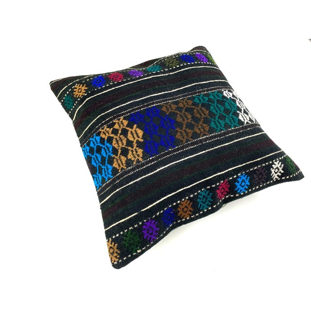 Turkish Tapis Kilim Pillow Cover For Sale - Image 6 of 11