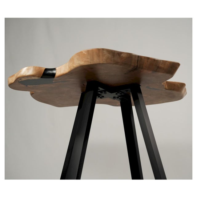 Brown Slanted Table No. 1 – Sculptural Spalted Maple Coffee Table For Sale - Image 8 of 9