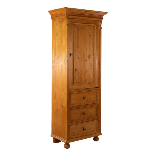 Softwood Pantry Cabinet with 3 Drawers For Sale