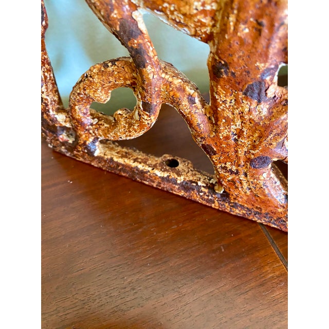 Vintage Cast Iron Victorian Style Large 24" Wall Shelf Brackets Corbels - A Pair For Sale - Image 11 of 12