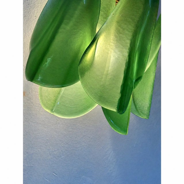 2020s Pair of Contemporary Modern Sanded Green Light and Dark “Rondini” Murano Wall Sconces For Sale - Image 5 of 6