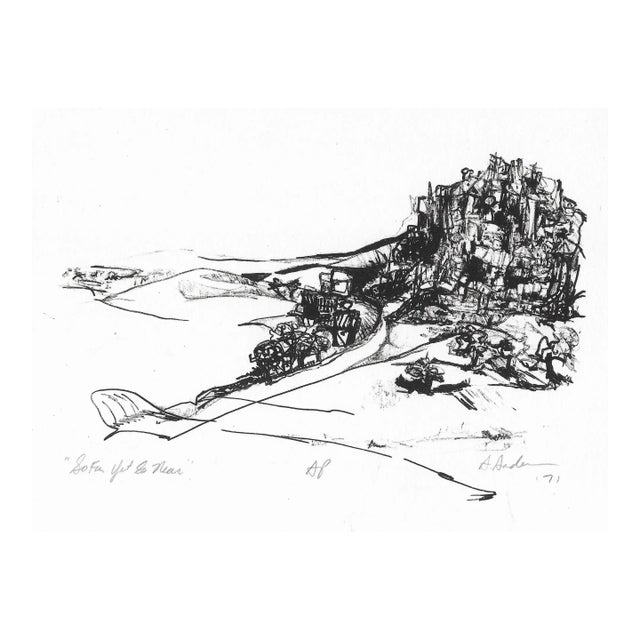 1971 Adrienne Anderson So Far Yet So Near Landscape Lithograph For Sale