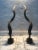 Black Vintage African Kudu Horn Sculpture on Steel Stand - a Pair For Sale - Image 8 of 8