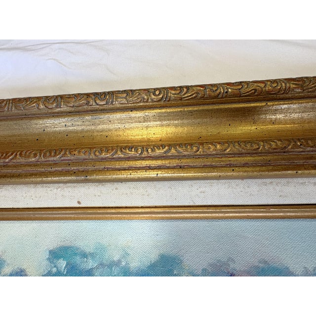 Annella Low (American, 1934-2024) Original Signed and Framed Oil on Canvas C1988 Titled 'Flower Farm' For Sale - Image 12 of 15