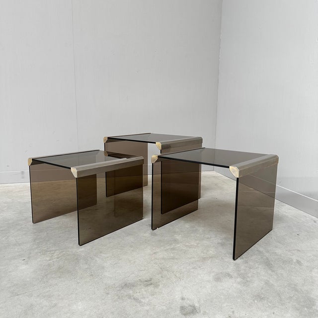 T35 Nesting Tables by Pierangelo Gallotti for Gallotti & Radice, Italy, 1970s, Set of 3 For Sale - Image 9 of 9
