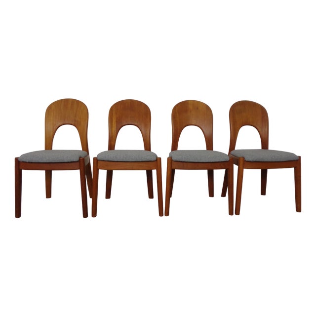 Vintage Morten Dining Chairs in Teak by Niels Koefoed for Hornslet Møbelfabrik, 1970s, Set of 4 For Sale