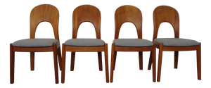 Vintage Morten Dining Chairs in Teak by Niels Koefoed for Hornslet Møbelfabrik, 1970s, Set of 4