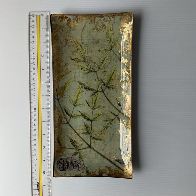 Glass “Sacred Bamboo” Art Glass Tray. For Sale - Image 7 of 7