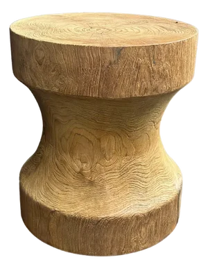 Sculptural Side Table Crafted From Teak Wood, With Stunning Textures