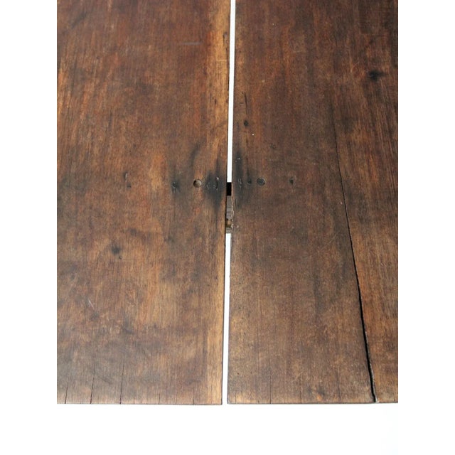 Wood Antique Wooden Plank Top Table For Sale - Image 7 of 13