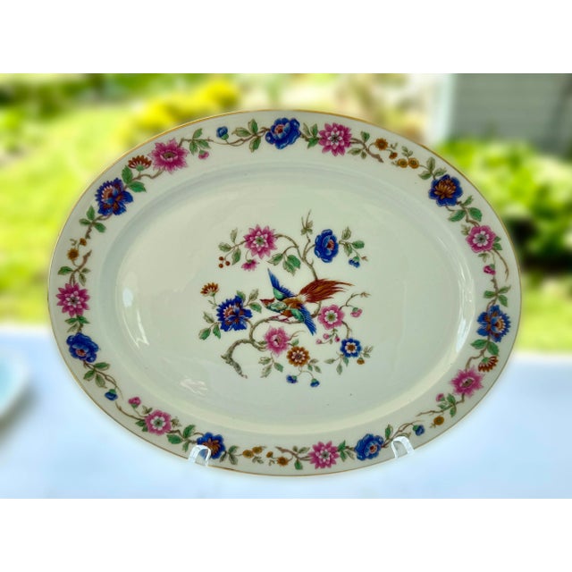 French Limoges France Guerin Bird of Paradise Antique Platter For Sale - Image 3 of 6