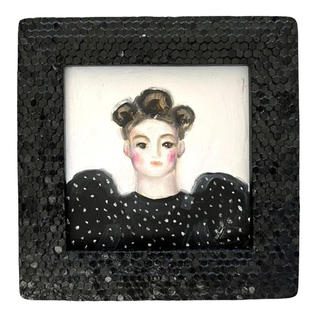 Storybook Portrait of a Lady in a Polka Dot Dress by Susannah Carson For Sale