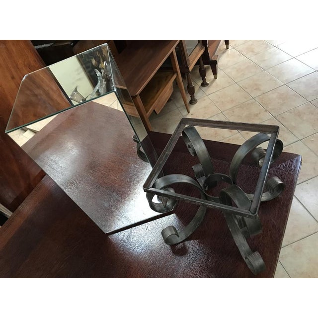 Black Decorative Wrought Metal and Hexagonal Table Mirror, 1970s For Sale - Image 8 of 18