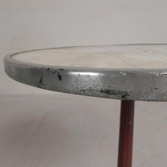 Bistro Table with Cast Iron Legs and Marble Top, 1920s For Sale - Image 11 of 18