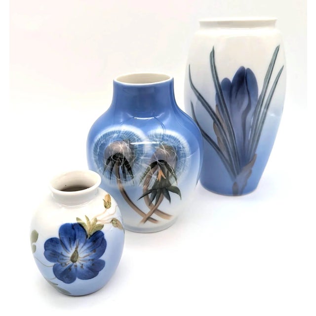 Vintage Royal Copenhagen and Bing & Grondahl Porcelain Bud Vases, Set of 3 For Sale In Miami - Image 6 of 12