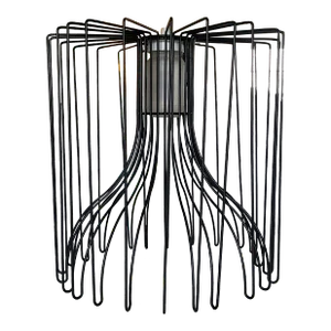 Modo Luce Icaro Black Metal Pendant Lamp/Chandelier Open Cage Suspension Italy