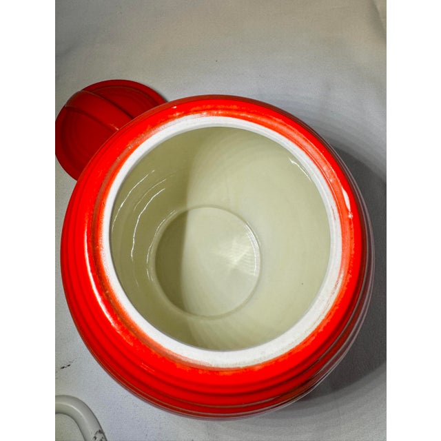 1930’s Hall China Company Five Band Cookie Jar For Sale - Image 4 of 9