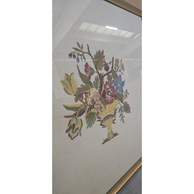 Shabby Chic Style Handcrafted Embroidery Panels, 1970s, Set of 2 For Sale - Image 3 of 14