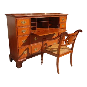 Chippendale Style Mahogany Secretary Desk by Baker
