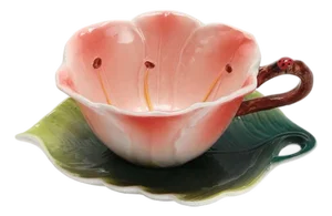 Handmade 3d Floral Ceramic Cups With a Rustic, Natural Style