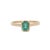 Modern Handmade Bezel Set Emerald Single Stone Ring in 14k Solid Yellow Gold Size 7 For Sale - Image 3 of 7