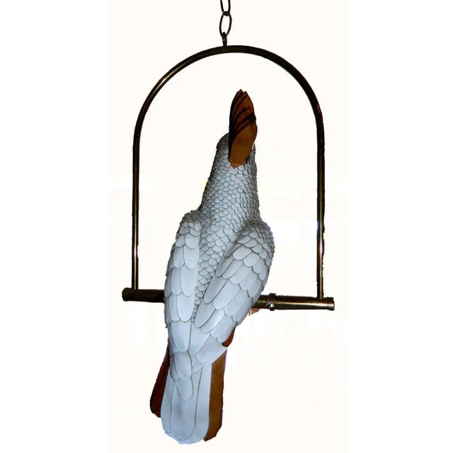 1960s Vintage Mexican Signed Federico White Cockatoo For Sale - Image 5 of 6