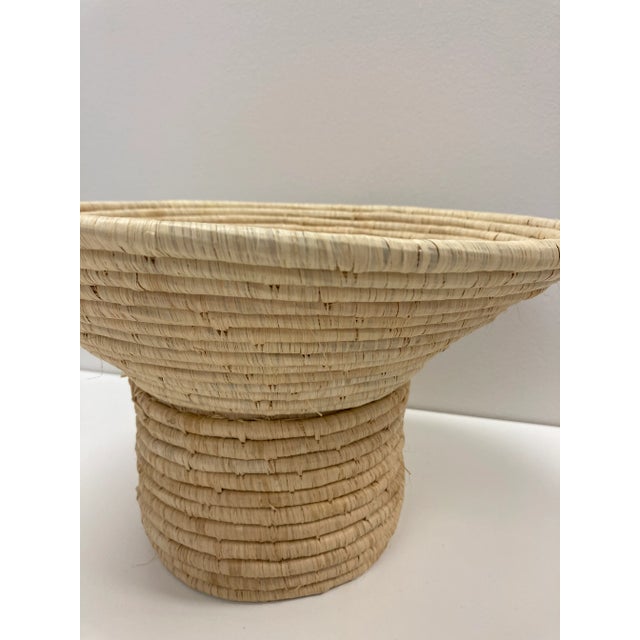 2020s Fruit Bowl Sisal Pedestal Basket Handwoven For Sale - Image 5 of 6