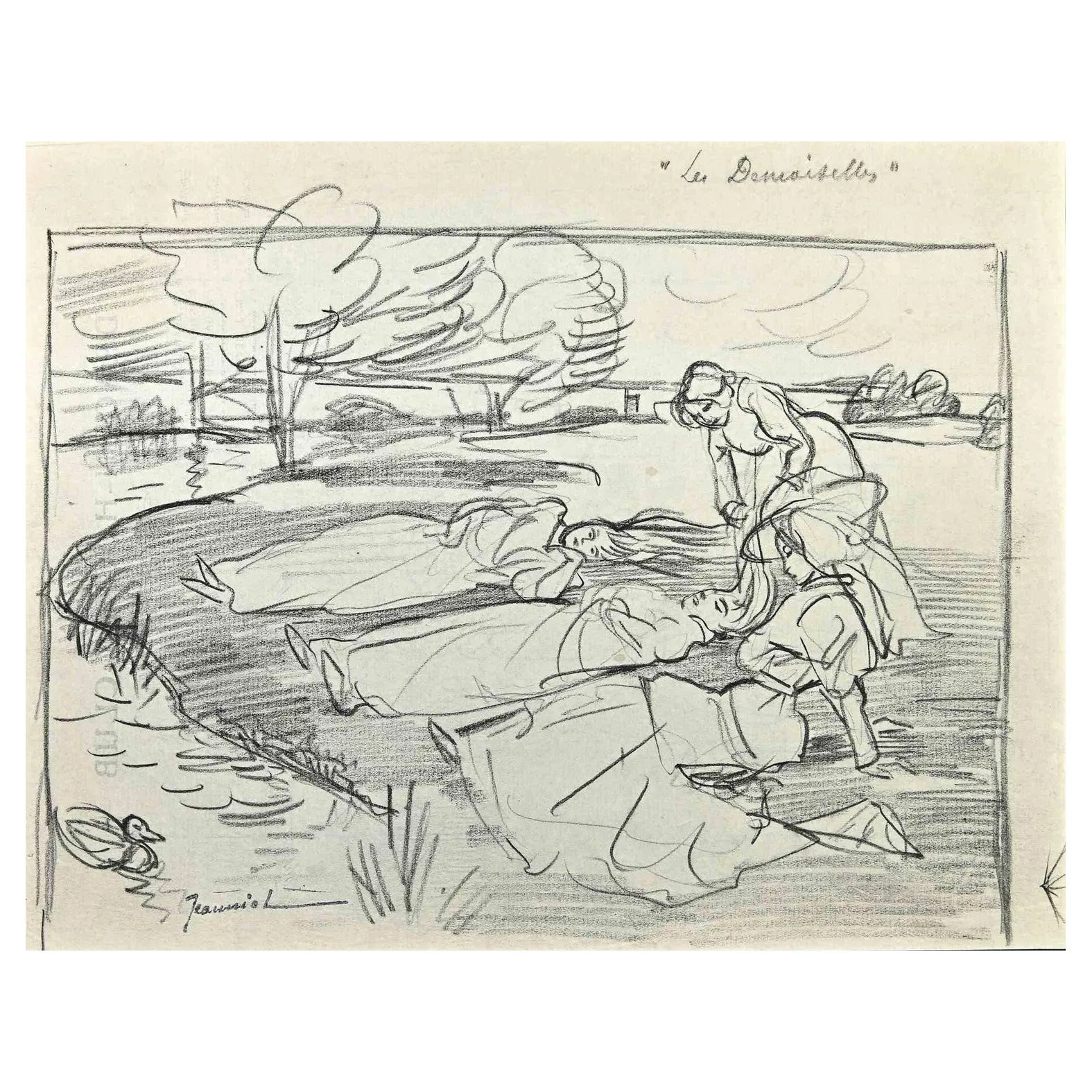 Pierre Georges Jeanniot, Les Demoiselles, Drawing, Late 19th Century ...