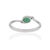 Contemporary Elegant Oval Emerald & Diamond Bezel-Set Ring in Sterling Silver, Size 8.5 For Sale - Image 3 of 10