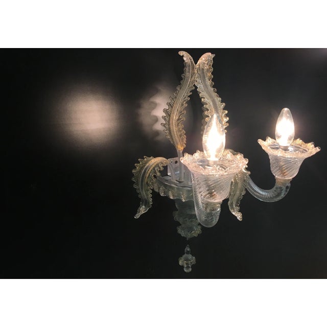 Metal Vintage Wall Light by Ercole Barovier for Barovier & Toso, 1950s For Sale - Image 7 of 9