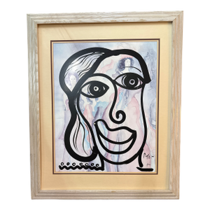 1970s Original Peter Keil Abstract Portraiture Painting
