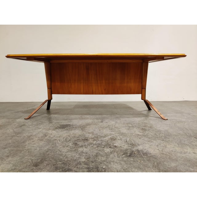 Wood Mid-Century Curved Coffee Table, 1960s For Sale - Image 7 of 11