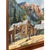Vintage Framed Mountain Town Landscape Painting, Rustic Village Scene With Alpine Peaks For Sale - Image 4 of 8
