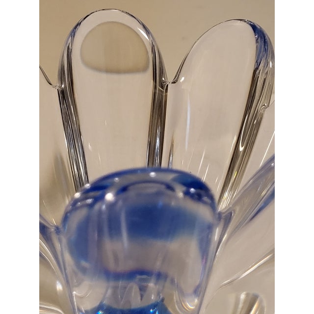 Orrefors 1970s Orrefors Art Glass Crystal - Blue Mayflower For Sale - Image 4 of 7