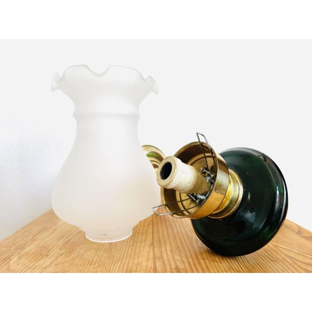 Goldenrod Art Nouveau Style Brass Wall Sconce with Frosted Glass Tulip Lampshade, 1960s For Sale - Image 8 of 9
