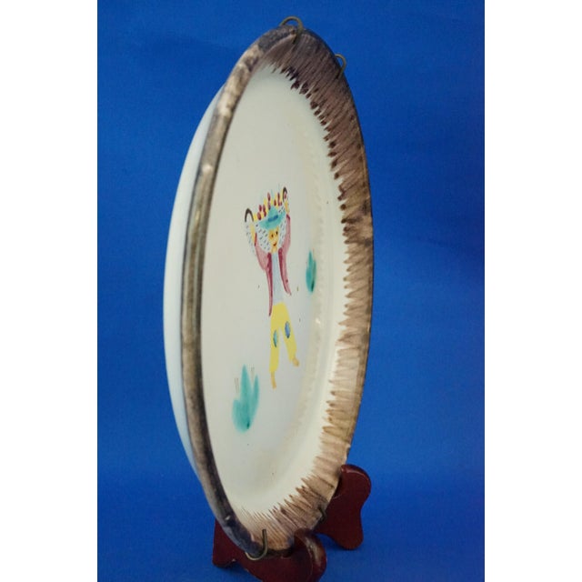 Musa Roma Majolica Ceramic Plate with Airbrush Decoration, 1900s For Sale - Image 6 of 18