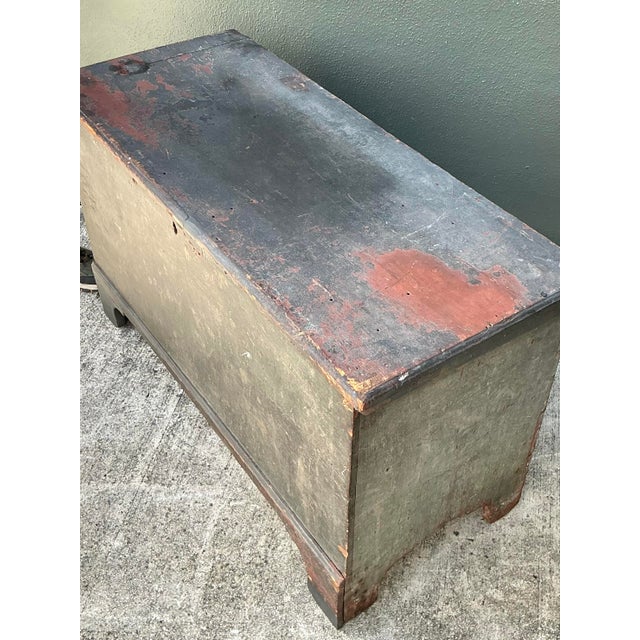 Wood Vintage Primitive Blanket Chest For Sale - Image 7 of 9